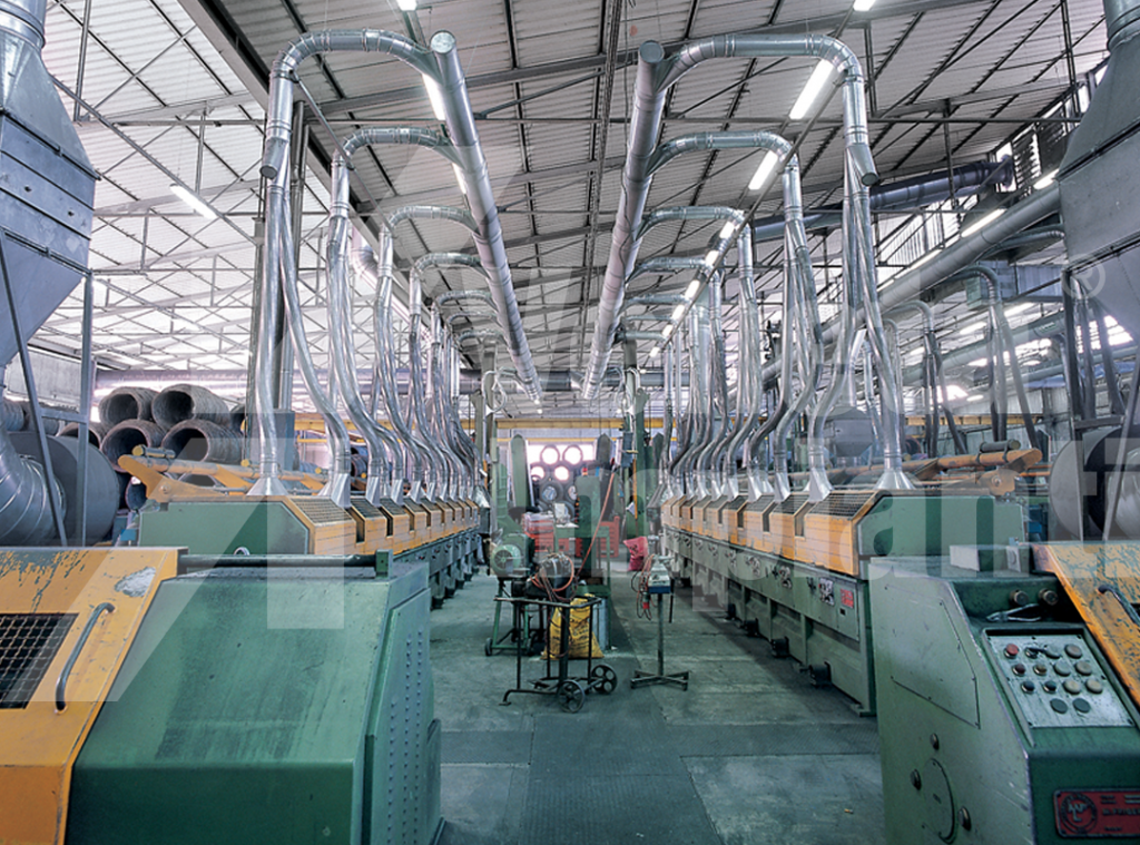 Collettori di aspirazione su linee trafilatura