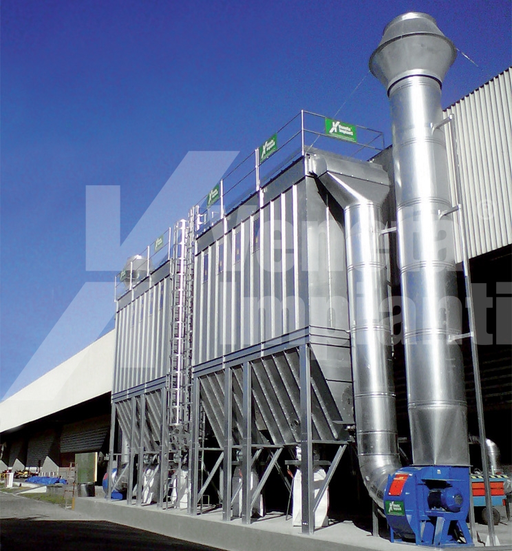 Impianto aspirazione e filtrazione polveri carbonio