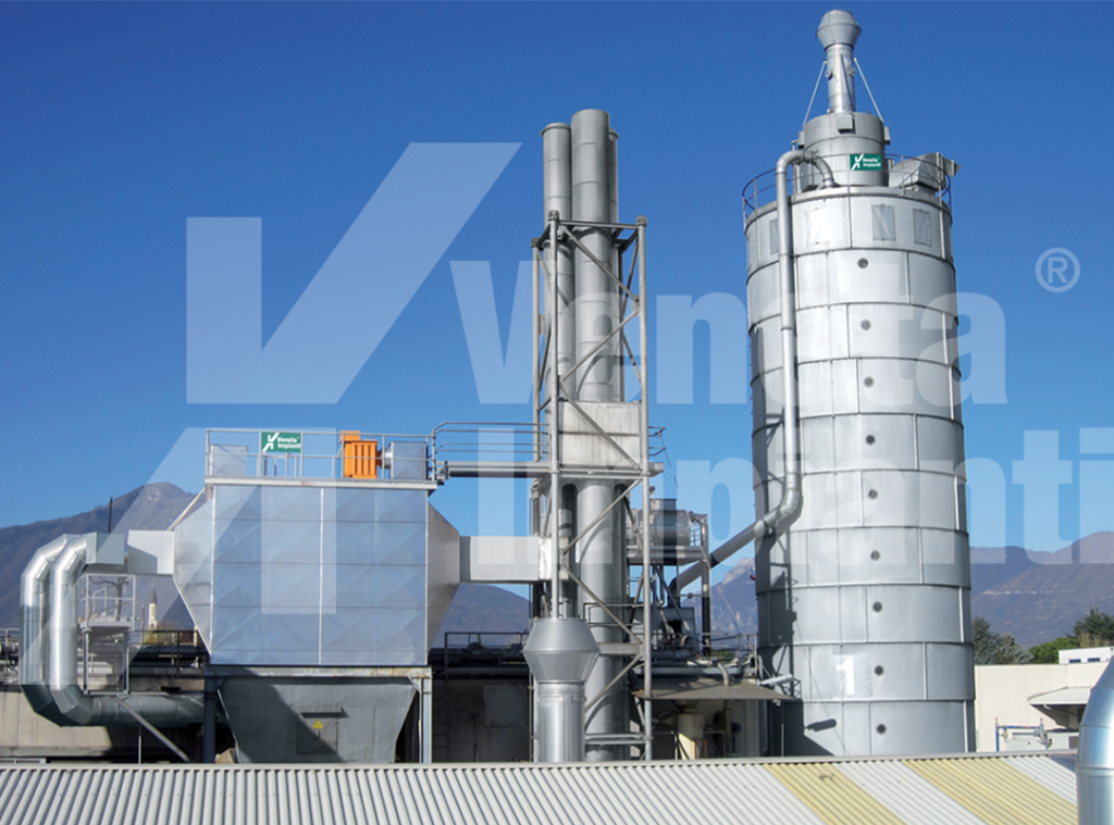 Silo con alimentazione in caldaia e filtro elettrostatico